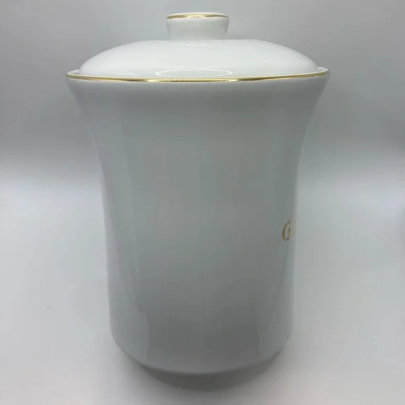 Gevalia Kaffe White w/Gold Trim Handmade Fine Ceramic Ware Coffee
Canister - Picture 2 of 9